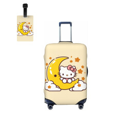 Waschbare Hello Kitty Gepäckhülle aus elastischem Material, passend für Koffer von 45–53 cm (18–21 Zoll), Schutzhülle mit verdecktem