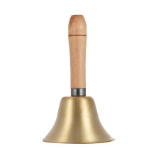 Campanello a percussione GoolRC, campanello ad alta voce con manico in legno, campanello a mano in ottone per festival, allarme, decorazione -