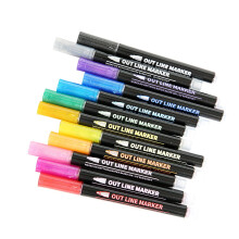 Stor rea! Poaug Pen Rea Markers Färger 12 st Skrivkonst Markers Färg Glaspennor Gör-det-själv 12 ml Kontorsmaterial Flerfärgade