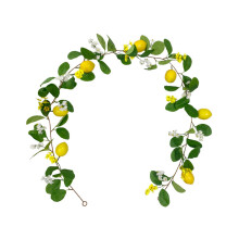 Imréiteach! Garland Líomóide Saorga - Líomóidí Buí & Glasa Bréige, Fíniúna Plaisteach, Maisiú Baile Crochta, Plandaí Ratán,