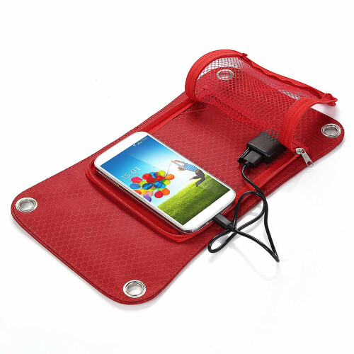 Outdoor Rucksack Solarpanel 2L Wasserblase Rot