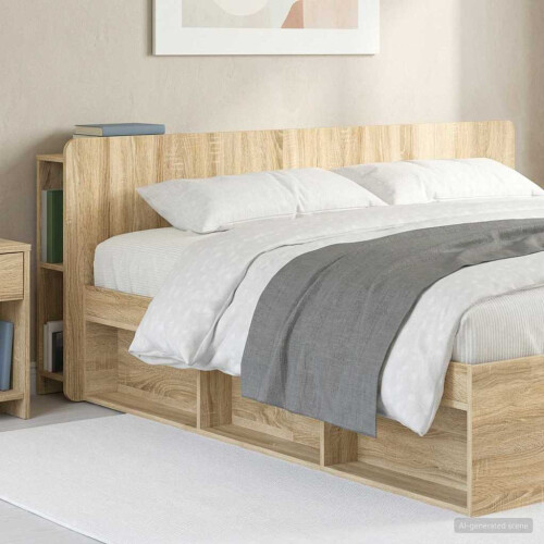 VidaXL vidaXL Headboard Cabinet with Storage Sonoma Oak Engineered Wood 2