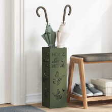 vidaXL Umbrella Stand with Storage Olive 15.5 x 15.5 x 49 cm Metal