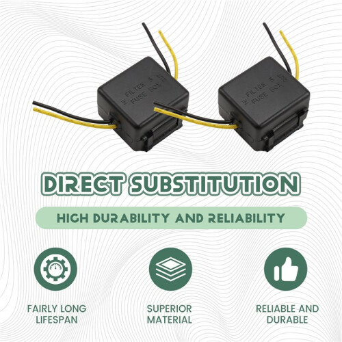 2Pcs Car Power Filter 12V Interference Proof Noises Reduction Reliable Stereo Power Supply Filter 2
