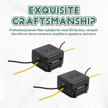2Pcs Car Power Filter 12V Interference Proof Noises Reduction Reliable Stereo Power Supply Filter