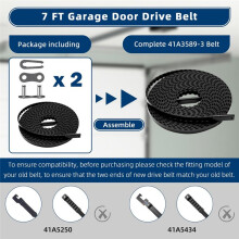 41A3589-3 41A3589‑12 Drive Belt for 7 Ft High Garage Door, 233 Inches Belt Assembly for Garage Door Opener