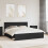 VidaXL vidaXL Bed Frame with Headboard Black 200 x 200 cm Engineered wood 1