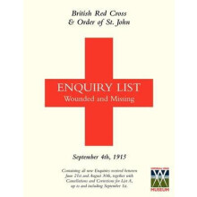 BRITISH RED CROSS AND ORDER OF ST JOHN ENQUIRY LIST FOR WOUNDED AND MI