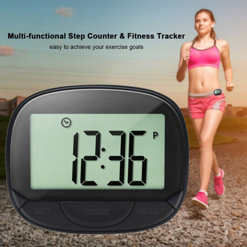 Βηματόμετρο Htovila με ρολόι, τρισδιάστατο clip fitness tracker για απόσταση/θερμίδες, φορητή 2
