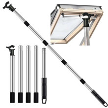 Window Pole Opener 1.86m Telescopic Pole for Roof Windows & Blinds Stainless