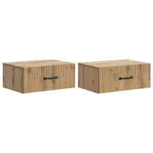 vidaXL Wall-Mounted Bedside Cabinet 2 pcs Artisan Oak Engineered Wood