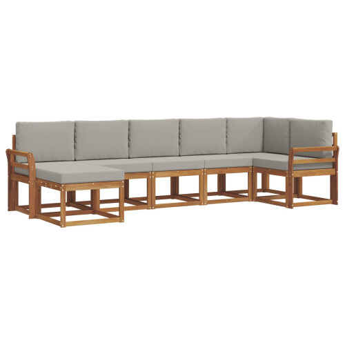VidaXL vidaXL Outdoor-Sofagarnitur 7 stk. Natürlich und Hellgrau 1