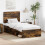 VidaXL vidaXL Bed Frame with Headboard Smoked Oak 75 x 190 cm Solid Pine Wood 1