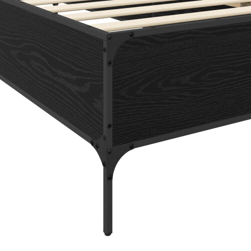 VidaXL vidaXL Bed Frame Black Oak 80 x 200 cm Engineered Wood 1