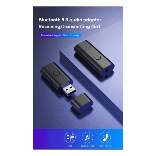 Receptor emițător Bluetooth 5.3, adaptor Bluetooth USB, emițător audio wireless pentru sistem audio TV acasă/auto 2