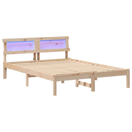 VidaXL vidaXL Bed Frame with Headboard Brown 120 x 200 cm Solid Pine Wood 1