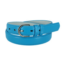 CTM Women's Leather Dress Belt 28.5 mm Silver Buckle
