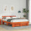 VidaXL vidaXL Bed Frame with Headboard Wax Brown 160 x 200 cm Solid Pine Wood 1