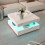 White Marble LED Coffee Table with 2 Drawers 6