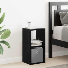 vidaXL Bedside Table Black Oak 25.5 x 22 x 49.5 cm Engineered Wood