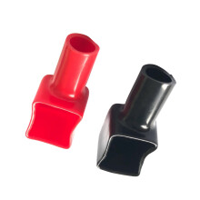 Batteriepolkappen Marine PVC Rot/Schwarz