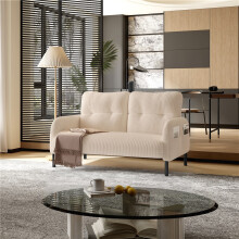 (Beige, Corduroy) GOMYWAY Corduroy Double Sofa – Monochrome