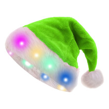 CISIL Weihnachtsdekoration Plüsch-Leucht-LED-Weihnachtsmannmütze Weihnachtsartikel