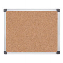 Quadro de avisos de cortiça Bi-Silque Visual Communication Products com moldura de alumínio - 61 x 91 cm - Natural