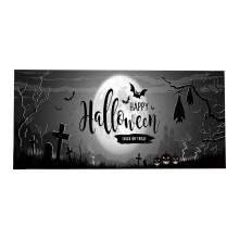 Poaug hengende dør Markdown Halloween garasjeportdekor 7x16ft, kompatibel med dobbel bilgarasje, filmfigurveggmaleri for utendørs fest