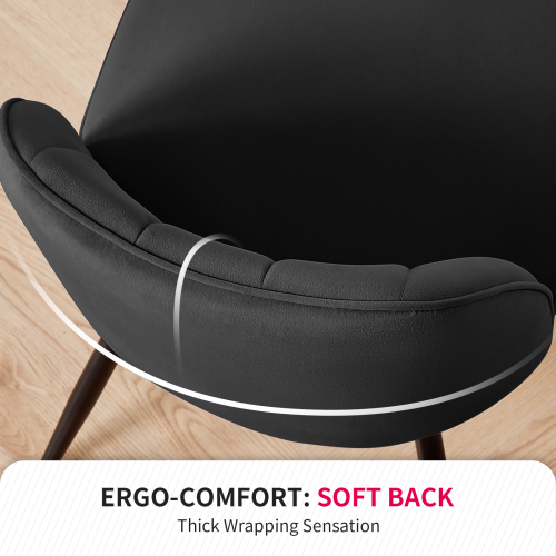 AINPECCA (Black, 4PCS) Dining Chairs Padded Seat Velvet 2