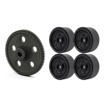 Metal Spur Gear 87T for HSP RGT E86100 Upgrade Parts with 4Pcs Metal 1.9Inch Beadlock Wheel Rim Hub