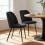 AINPECCA (Black, 2PCS) Dining Chairs Padded Seat Velvet 2