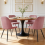 AINPECCA 4PCS Dining Chairs Rose Padded Seat Velvet Home 7