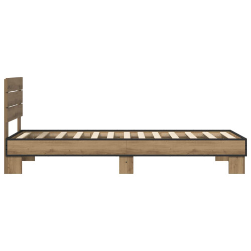 VidaXL vidaXL Bed Frame with Headboard Artisan Oak 80 x 200 cm 1