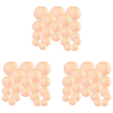 60 Stück 6 Zoll-12 Zoll Pfirsich Papier Laterne Chinesisch Sortierte Größen Runde Lampion für Hochzeits Feier Außen Indoor Hängendes Dekor