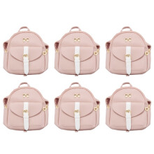 6X Rucksack Kleine Diagonale Tasche LEDer Rucksack Netter Bogen Rucksack Damen Geldbörse