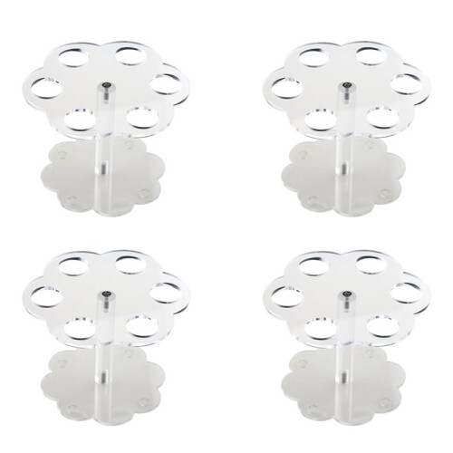 4Pcs 6 Trous Acrylique Support de Support de Cône de Crème Glacée Transparent