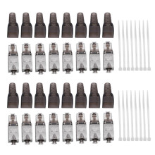 16 Pièces Séries Sans Outil Blindé RJ45 Cat 7 Prise de Terminaison Prise Cat7 / Connecteurs de Connecteur Cat7 Modulaire 23 / 24AWG-Noir