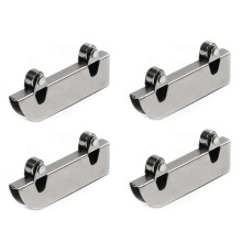 40-Piece Stainless Steel Double Flywheel Mountain Word Slot Sliding Door Track Glass Pulley Hardware Accessories