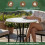 Bistro Table with Marble Top Round Marble Surface 5