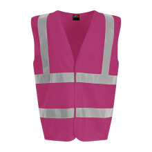 (S, Raspberry) PRO RTX Unisex Adult Sleeveless Hi-Vis Vest