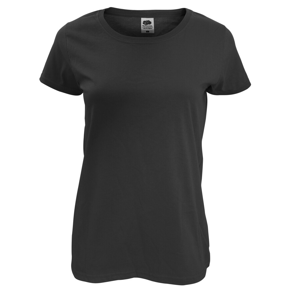 Fruit Of The Loom (M, Black) Womens/Ladies Lady Fit Short-Sleeved T-Shirt