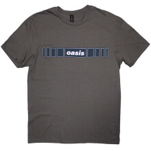 (L, Charcoal Grey) Oasis Unisex Adult Horizontal Bars Logo T-Shirt