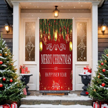 Cubierta navideña para puerta Djunllk, 78.7" x 35.4", compatible con pancarta fotográfica de Feliz Navidad, decoración para fiestas navideñas de