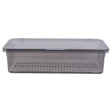 Caja de almacenamiento con escurridor para palillos, ideal para utensilios de cocina.
