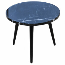 Black Marble Coffee Table Round Bistro Style