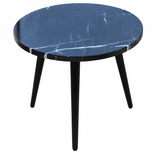 Black Marble Coffee Table Round Bistro Style