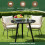 Black Marble Coffee Table Round Bistro Style 7