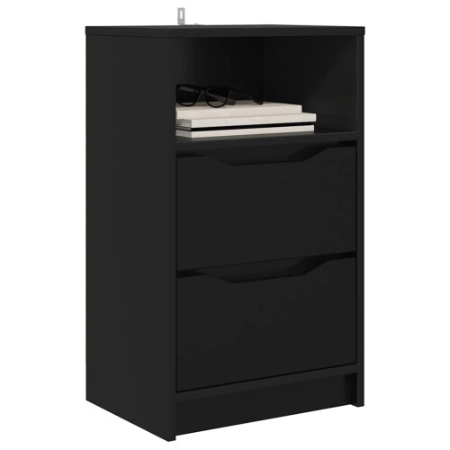 VidaXL vidaXL Bedside Table Black 40 x 30 x 467 cm Engineered Wood 2