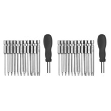 22 Pack 75mm Torx Screwdriver Bit Set 1/4 Inch Hex Shank T6-T40 Star Screwdriver Tool Kit with 1 Pack Handle